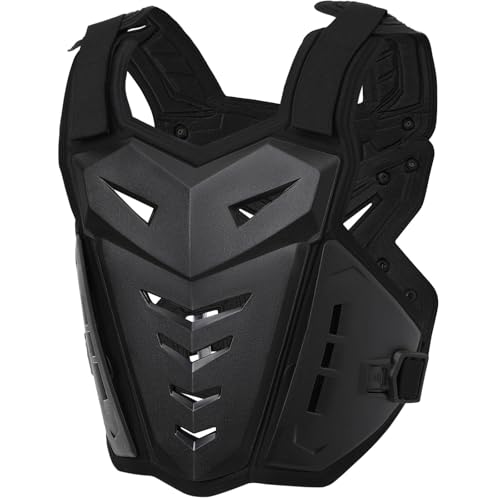 Motorcycle Armor Body Guard Vest, Street Bike Riding Off-Road Racing Cycling Skiing Motocross Adult Chest Protector - color: Black