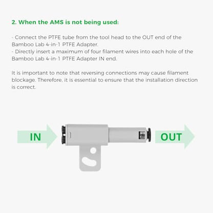 ENOMAKER Bamboo Lab 4-in-1 PTFE Adapter,Multi-Material Bowden Tube Connector,Upgrade Hub Expansion Port for Connect 4 Feeding Modules(AMS,Non-AMS Filament TPU,CF) for X1/X1C/X1E/P1/P1P/P1S/P2S/H2S/H2D - style: 4-in-1 PTFE Adapter for X1/P1/H2