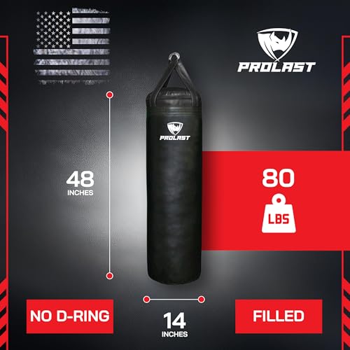 4 ft 80lb Heavy Boxing Punching Bag, Muay Thai, MMA, Strength Training Equipment, Hanging - color: Black, size: Filled without Bottom D-Ring