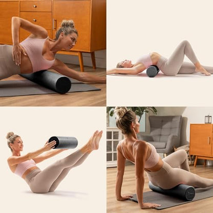 Sunny Health & Fitness 24" Black High-Density Yoga Foam Roller - color: Black, size: 24-Inch