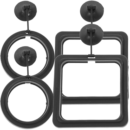 4pcs Fish Feeding Rings Floating Fish Tank Feeders Reusable Black Plastic Aquarium Accessories for Tropical and Betta Feeding