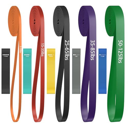 Pull Up Bands, Resistance Bands Set, Exercise Workout Bands for Men & Women, Ideal for Body Stretching, Physical Therapy and Muscle Training - color: Red&Black