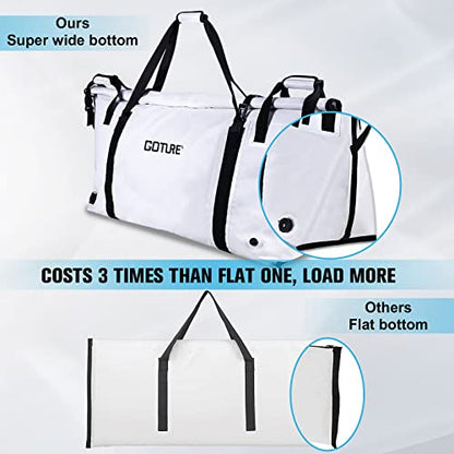 Goture Insulated Fish Cooler Bag,Travel Insulated Cooler Bag,Monster Leakproof Fish Kill Bag, Portable Small/Medium/Large Cooler Bag for Outdoor Travel Camp Beach Picnic with Drain Plug - color: Medium-46.7x11.8x19.7in