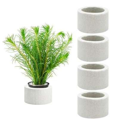 WishLotus 4Pcs Anti-Floating Ceramic Aquatic Plant Rings, 3.5CM Ceramic Aquatic Plants Fixed Ring, Plant Ring for Aquarium Plants Fixing Fish Tank Accessories (4)
