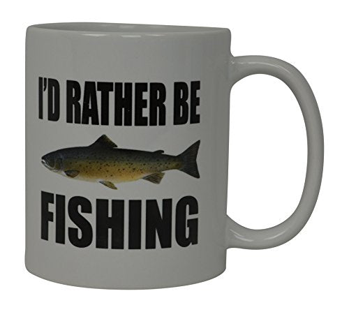 Rogue River Tactical Coffee Mug I'D Rather Be Fishing Fish Novelty Cup Great Gift Idea For Men Him Dad Grandpa Fisherman