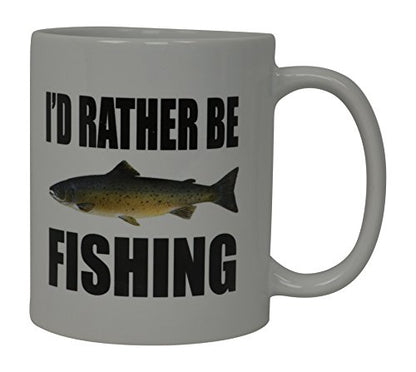Rogue River Tactical Coffee Mug I'D Rather Be Fishing Fish Novelty Cup Great Gift Idea For Men Him Dad Grandpa Fisherman
