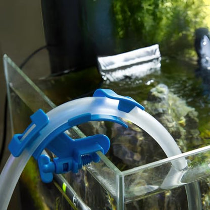 FixtureDisplays® Adjustable Plastic Fish Tank Pipe Holder Fixed Clips, Aquarium Water Pipe Link Fixing Frame, Blue Curved Pipe clamp for Most of The Soft Water Pipes in The Fish Tank 22139-NPF