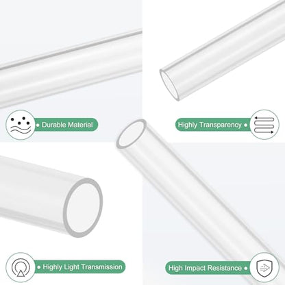M METERXITY 2-Pack Clear Rigid Acrylic Pipe, 18mm[0.71"] ID x 22mm[0.87"] OD Plastic Round Tube for Water Cooling System/Lamps/Fountains/Aquariums/Display Stand, Acrylic Tubing [305mm/12IN] - size: 18mm ID x 22mm OD