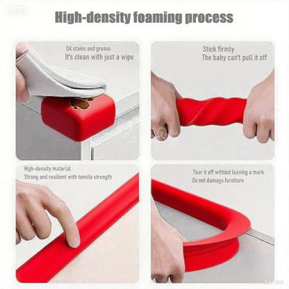 Baby Proofing Fireplace Foam Bumpers - 2M Red Thick Foam Crash Guards,Non-Toxic,Shock-Absorbing,Easy to Install,Protect Toddlers from Sharp Fireplace Edges - color: Red 2