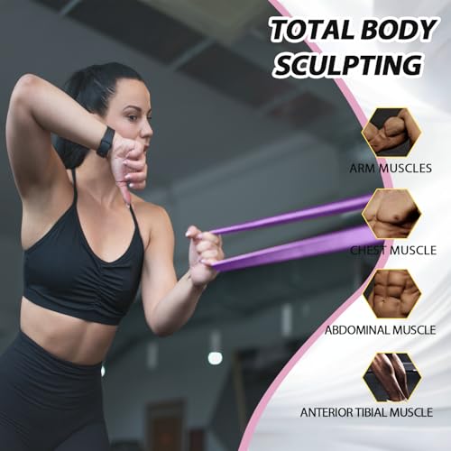 Resistance Bands for Pull Up Assist, Stretch Bands & Exercise Workout Set - color: 5-85LBS PINK PURPLE