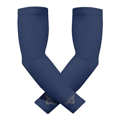Bucwild Sports Baseball Arm Sleeve - Youth & Adult 1 Pair - Football Basketball Cycling Tennis - color: Navy, size: Youth Large