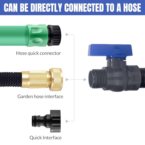 PVC Rain Barrel Spigot Kit 2 Pack 3/4" GHT Bulkhead Fitting with PVC Ball Valve Leak-Proof Tank Faucet for Rain Barrel, Water Tank & Container Drain