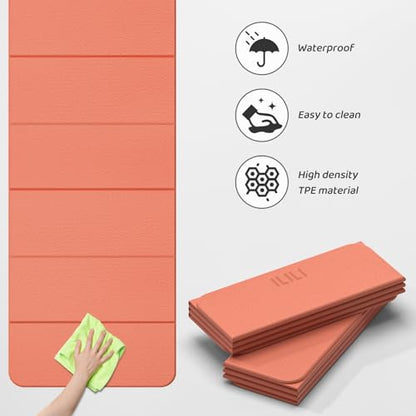 ILILI Foldable Yoga Mat 71 * 24 * 0.3 Inch - color: Orange