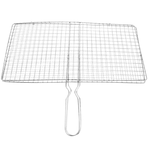 Toddmomy Stainless Steel Grill Basket Fish Kebab Clamp Bbq Net for Grilling Tongs for Grilling Barbecue Tool Picnic Equipment