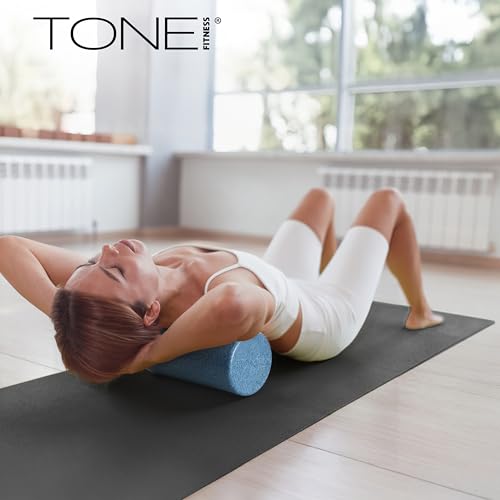 TONE Fitness Firm High-Density Foam Roller for Exercise, Massage & Recovery - color: Black, size: 12 Inch