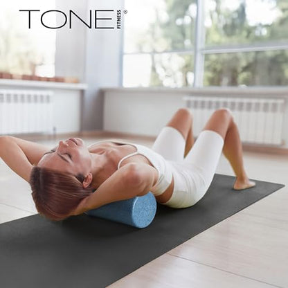 TONE Fitness Firm High-Density Foam Roller for Exercise, Massage & Recovery - color: Black, size: 12 Inch