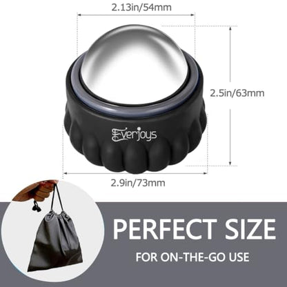 Massage Ice Roller Ball Cold & Heat Therapy Tissue Relief Muscle Recovery - color: Black and Gray