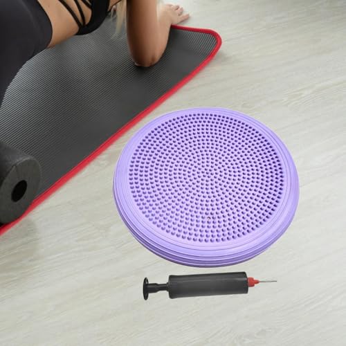 Balance Mat Yoga Mat Wobble Cushion Wiggle Seat Balance Disc Flat Pad Stability for Gymnastics Gym Fitness Yoga Kids 13.39 Inch - color: Purple