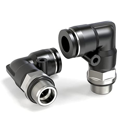 TAILONZ PNEUMATIC Male Elbow 4mm Tube OD x 1/4 Inch BSP 90 Push to Connect Fittings PL4-02 (Pack of 10) - size: 4mm OD 1/4''BSP