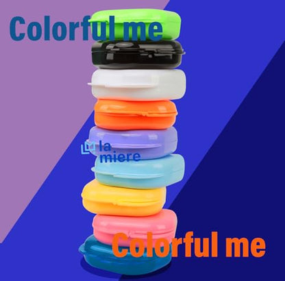 LA MIERE Retainer Case, Slim Aligner Case with Vent Holes, Compatible with Invisalign, Mouth Guard Case, Cute Retainer Case, Black - color: Black