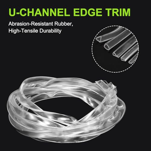 PATIKIL Rubber Seal Strip, 10Ft Flexible U Channel Edge Trim Protector Soundproof Door Seal Strips Fit 8-9mm Thick Edge, 15/32"(12mm) Width, 1/2"(13mm) Height, Transparent - size: 15/32"(12mm ) x 1/2"(13mm )