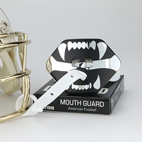 Football Mouth Guard Double Braces Mouth Guard Upper and Lower Teeth Protection Mouth Guard No Boil-Instant Fit for Youth and Adults (Silver) - color: Silver