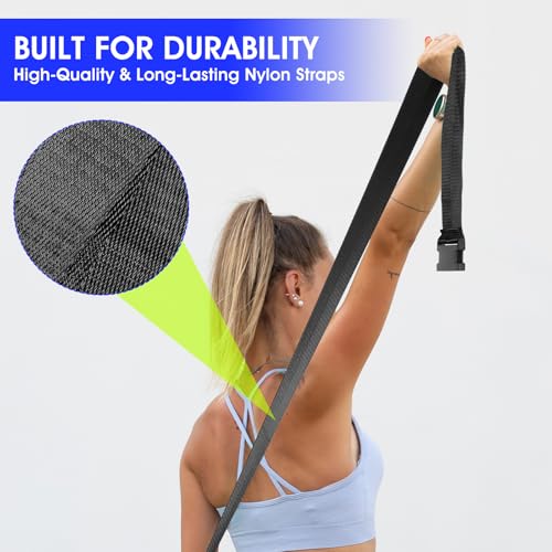 Physical Therapy Strap, Extremity Mobilization Belt, Manual Traction Strap, Adjustable Stretch Straps for Stretching Yoga Leg Shoulder Exercise - color: Black