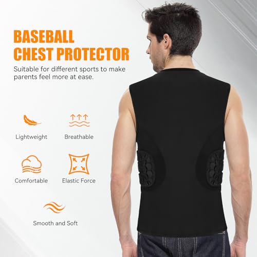 MIKOSI Baseball Chest Protector, Padded Compression Shirt for T Ball