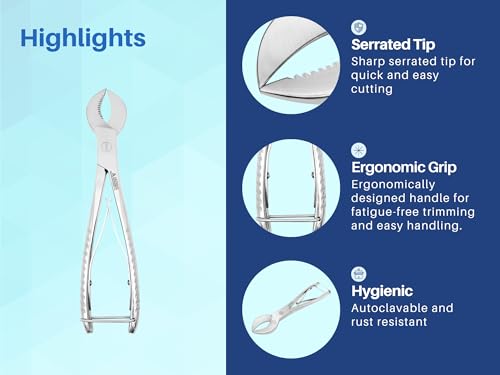 Coral Cutters 7.5" Crescent Style Heavy Duty Medical Grade Stainless Steel Fragging Tool for Reef & Marine Aquariums, Precision Coral Trimmer for SPS & LPS Corals