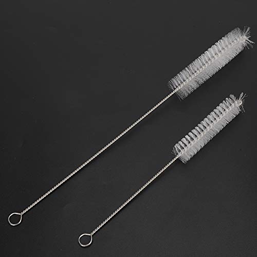 Stainless Steel Cleaning Brush Set with Hook for Fish Tank Aquarium Tube Bottle Cleaner, Pipe Brush Kit 2 Sizes 8in 11.5in