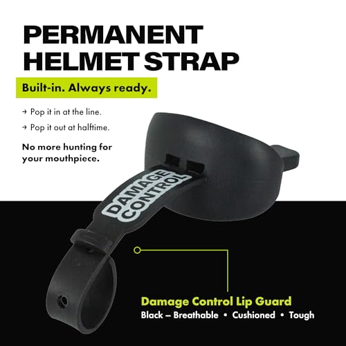 DAMAGE CONTROL Pacifier Football Mouth Guard – Permanent Strap – Black - color: Black