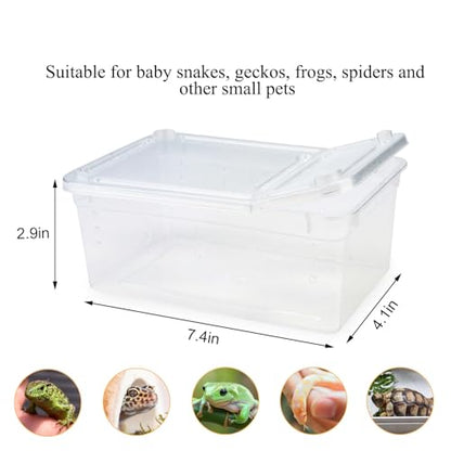 Small Reptile Breeding Box for Reptiles Small Snake Turtle Spiders Geckos Frogs Breeding Box Case Feeding Hatching Container Reptile Tank Terrarium