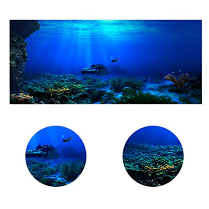 Aquarium Poster Vibrant SeaWorld Sticker, Underwater Landscape, PVC Material, Easy to Apply, Fits Most Aquarium Sizes with SelfAdhesive, Great (61*30cm) (61*41cm) (76*30cm) (76*46cm) (91*41cm)