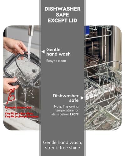 10-Pack Glass Food Storage Containers with Tempered Lids – Borosilicate, Airtight, Oven-Safe (-4°F~950°F), BPA-Free, 4.4 & 1.6 Cup, Leak-Proof, Dishwasher Safe (Gray)