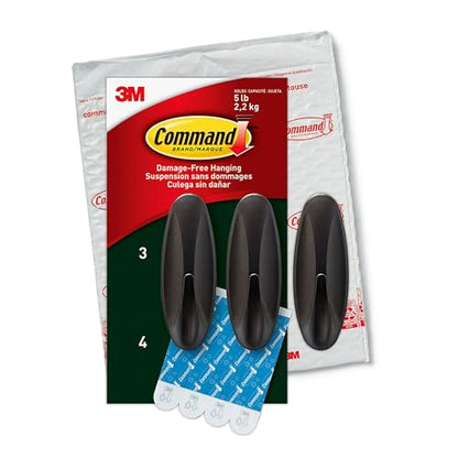 Command Outdoor Metallic Bronze Hooks, 3 Hooks, 4 Strips - style: 3 Hooks, 4 Strips