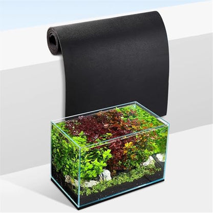 Aquarium Leveling Mat, 39x20 Inch Neoprene Non-Slip Fish Tank Pad Waterproof Shockproof Easy to Cut for Fish Tank Stability, Black - size: 39x20 Inch