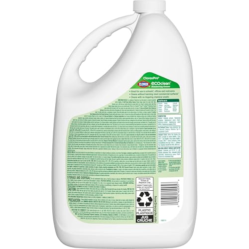 CloroxPro EcoClean Disinfecting Cleaner Refill, 128 Fluid Ounces | Disinfects in 2 Minutes, Sanitizes in 15 Seconds, Kills 99.9 Percent of Flu Viruses and SARS-CoV-2, Bleach Free - size: 128 Fl Oz (Pack of 1)