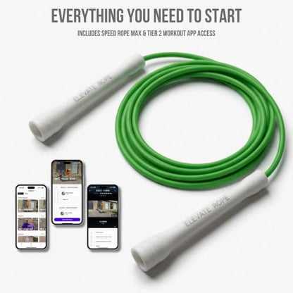 Elevate Rope Jump Rope for Men & Women, 5mm PVC Cable, 10 ft Adjustable - color: Green