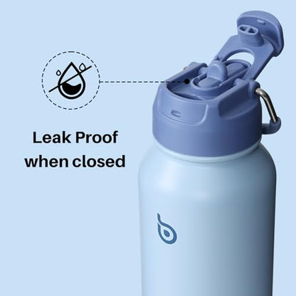 BOTTLE BOTTLE 32oz Insulated Water Bottle with Pill Box - color: blue