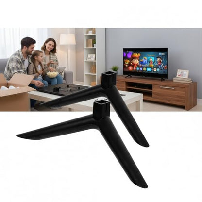 Universal TV Stand Legs for 24-27Inch TVs | 2 Pack Replacement TV Feet with Screws | Easy Install Plastic Mounting Brackets, Black Tabletop Base Stand(Check Holes Fit)