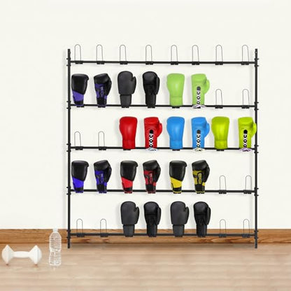 Boxing Glove Storage Rack,Boxing Gloves Drying Holder Holds 20 Pairs of Gloves,5-Tier Boxing Glove Organizer Hang Up Boxing Gloves to Dry Out,Wall Display for Kickboxing,Muay Thai,MMA Training Gloves