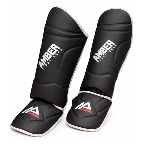 Centurion Muay Thai Shin and Instep Guards, High-Density Foam Protection, Skintex Leather, Adjustable Straps, Lightweight & Durable for MMA, Kickboxing, Muay Thai, and Taekwondo - size: Medium
