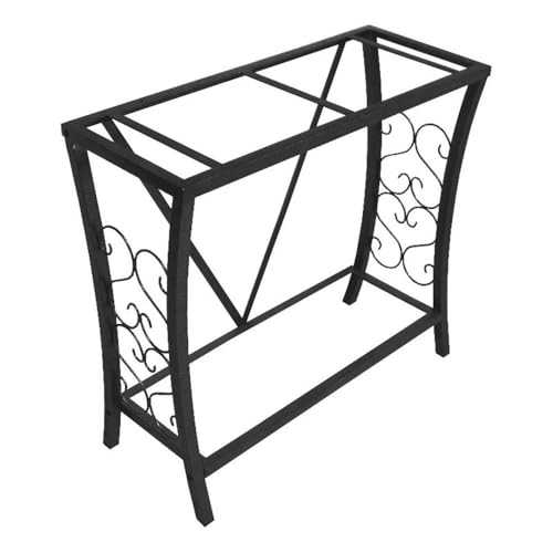 MAKLAINE Traditional Steel Aquarium Stand, 29 Gallon Capacity, Black Powder-Coated Finish, Durable Scroll Design, Easy Assembly, Home or Office Aquariums and Terrariums