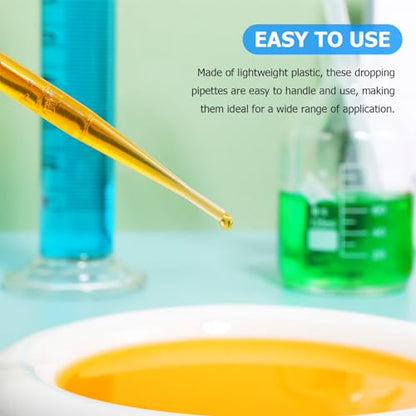 100 Pcs Plastic Pipettes Dropper: 5ml Disposable Pipettes, Liquid Dropper Water Dropper Transfer Pipettes Calibrated Dropper for Accurate Liquid Transfer Science Experiment