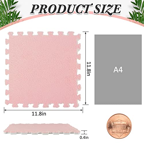 Amylove 36 Pcs Foam Interlocking Carpet Tiles,White, Light Pink, Mauve - color: White, Light Pink, Mauve