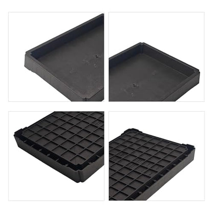 9 Inch Black Plant Saucer Tray, Heavy Duty Resin Flower Pot Drip Tray, Water Catcher for Indoor Outdoor Planters and Seed Starting - size: 9 Inch