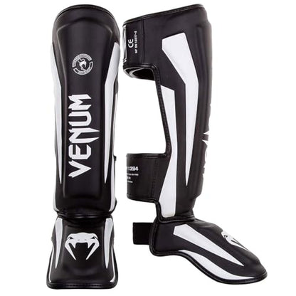 Venum Elite Standup Shin Guards - color: White/Navy Blue, size: Large