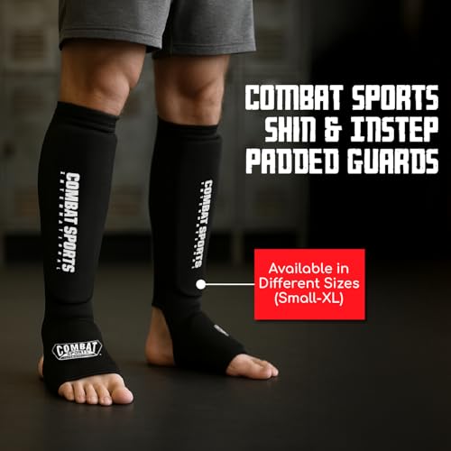 Combat Sports Washable Shin & Instep Guards - color: Gray, size: Large