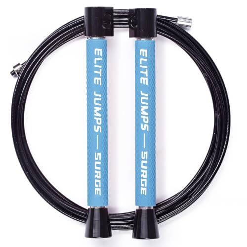 Elite Jumps Surge 3.0 Speed Jump Rope, Double Unders - color: Powder Blue, size: Surge 4.0