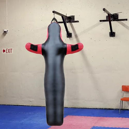 Wrestling Dummy Bag Unfilled Training Practice Cover PU Leather Grappling MMA Boxing Karate Judo Kickboxing- 130cm
